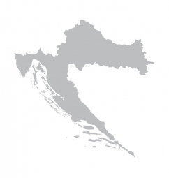  Magnetic map of Croatia, illustrated, grey