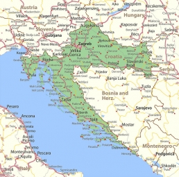  Magnetic map of Croatia, detailed, colored