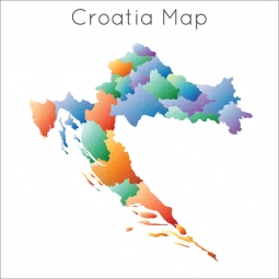  Magnetic map of Croatia, illustrated, colored
