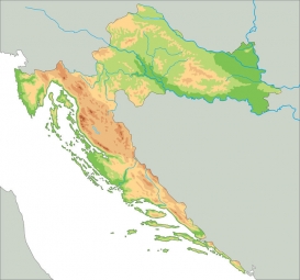  Magnetic map of Croatia, geographic, colored
