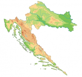  Magnetic map of Croatia, geographic, colored