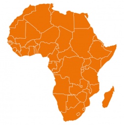  Magnetic map of Africa, illustrated, Orange