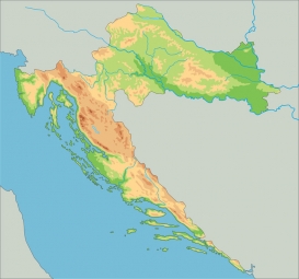  Magnetic map of Croatia, geographic, colored