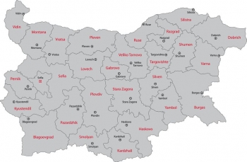  Magnetic map of Bulgaria, administrative, grey