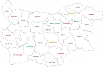 Magnetic map of Bulgaria, administrative, white