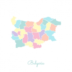  Magnetic map of Bulgaria, illustrated, colored