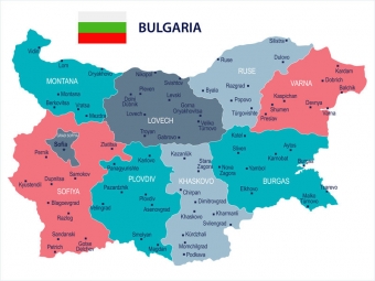  Magnetic map of Bulgaria, illustrated, colored