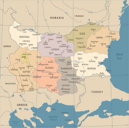  Magnetic map of Bulgaria, detailed, colored