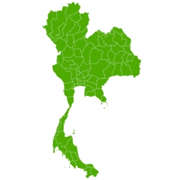  Magnetic map of Thailand, illustrated, green