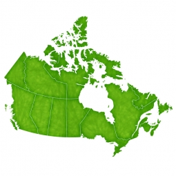  Magnetic map of Canada, illustrated, green