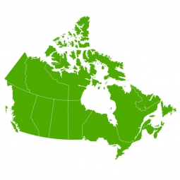  Magnetic map of Canada, illustrated, green