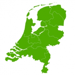  Magnetic map of Netherlands, illustrated, green