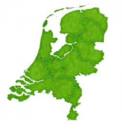  Magnetic map of Netherlands, illustrated, green