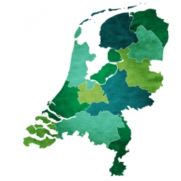  Magnetic map of Netherlands, illustrated, green