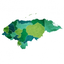  Magnetic map of Honduras, illustrated, green-blue