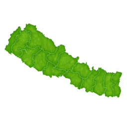  Magnetic map of Nepal, illustrated, green