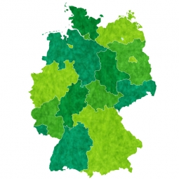  Magnetic map of Germany, illustrated, green-yellow
