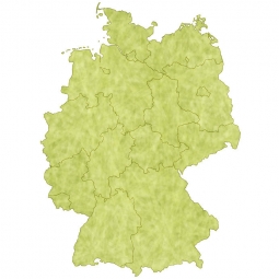  Magnetic map of Germany, illustrated, green