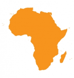  Magnetic map of Africa, illustrated, Orange