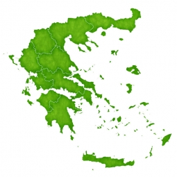  Magnetic map of Greece, illustrated, green