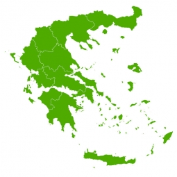  Magnetic map of Greece, illustrated, green
