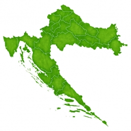  Magnetic map of Croatia, illustrated, green