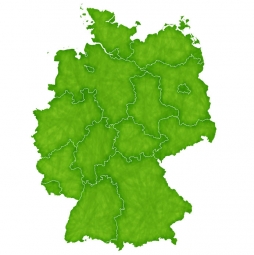  Magnetic map of Germany, illustrated, green