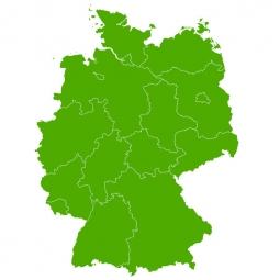  Magnetic map of Germany, illustrated, green