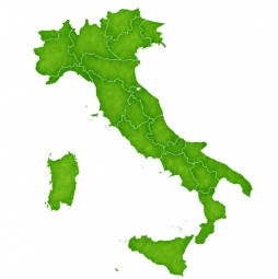  Magnetic map of Italy, illustrated, green