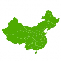  Magnetic map of China, illustrated, green