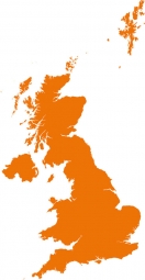  Magnetic map of Great Britain, illustrated, Orange