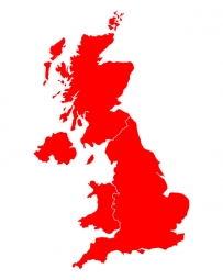  Magnetic map of Great Britain, illustrated, red
