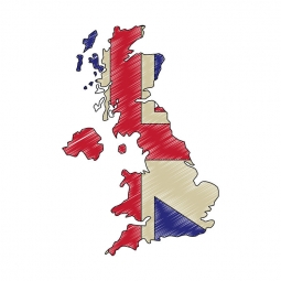  Magnetic map of Great Britain, illustrated, colored