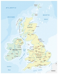  Magnetic map of Great Britain, political, colored