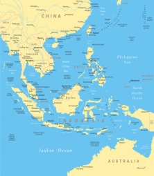  Magnetic map, illustrated, yellow-blue