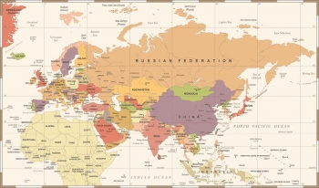  Magnetic map Eurasia - Europe and Asia, colored