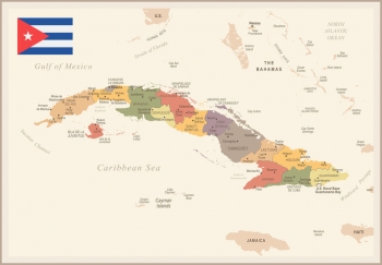  Magnetic map of Cuba, illustrated, detailed