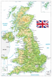  Magnetic map of England, vector, colored
