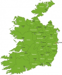  Magnetic map of Ireland, political, green