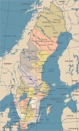  Magnetic map of Sweden, illustrated, detailed