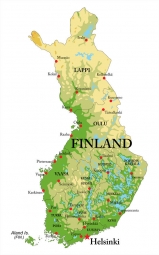  Magnetic map of Finland, geographic, colored