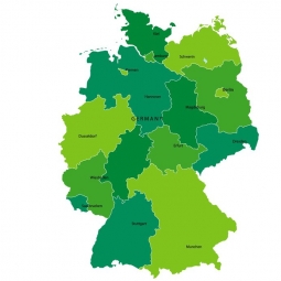  Magnetic map of Germany, illustrated, green