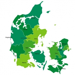  Magnetic map of Denmark, illustrated, green