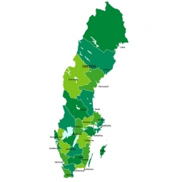  Magnetic map of Sweden, illustrated, green