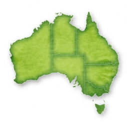  Magnetic map of Australia, illustrated, green