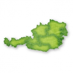  Magnetic map of Austria, illustrated, green
