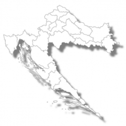  Magnetic map of Croatia, illustrated, blind