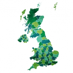  Magnetic map of England, illustrated, green