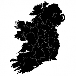  Magnetic map of Ireland, illustrated, black