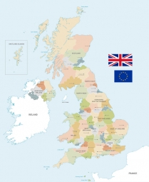  Magnetic map of England, vector, colored